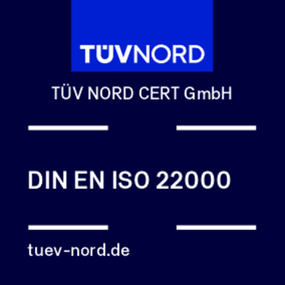 TÜV NORD Prüfzeichen für ISO 22000 TÜV NORD Prüfzeichen für ISO 22000