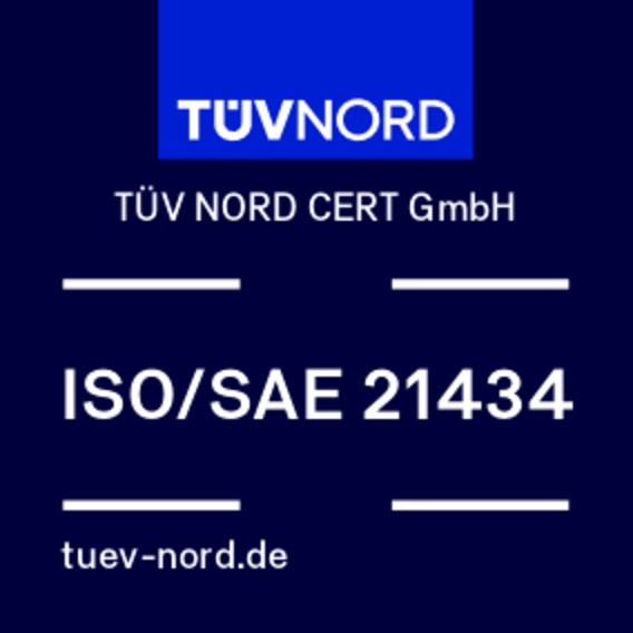 ISO/SAE 21434 test mark from TÜV NORD CERT GmbH