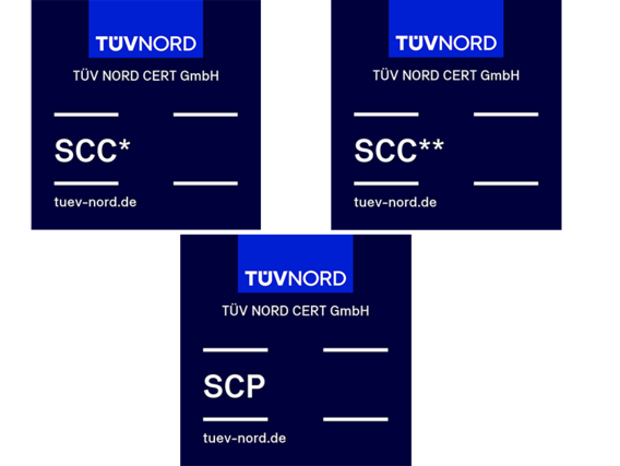 Prüfzeichen SCC und SCP Prüfzeichen SCC und SCP