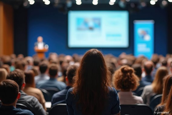 14. Internationales Symposium – Freisetzung radioaktiver Materialien Blick in den Konferenzsaal mit zahlreichen Teilnehmenden, die einem Vortrag beim internationalen Symposium zur Freisetzung radioaktiver Materialien folgen.