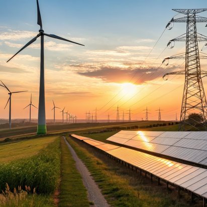 Windkraftanlagen und Solaranlagen auf einem Feld erfüllen die RED-III Richtlinie Windkraftanlagen und Solaranlagen auf einem Feld erfüllen die RED-III Richtlinie