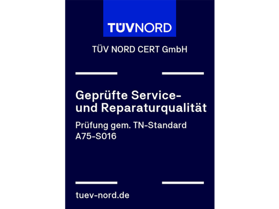 Prüfzeichen Geprüfte Service und Reparaturqualität Prüfzeichen Geprüfte Service und Reparaturqualität