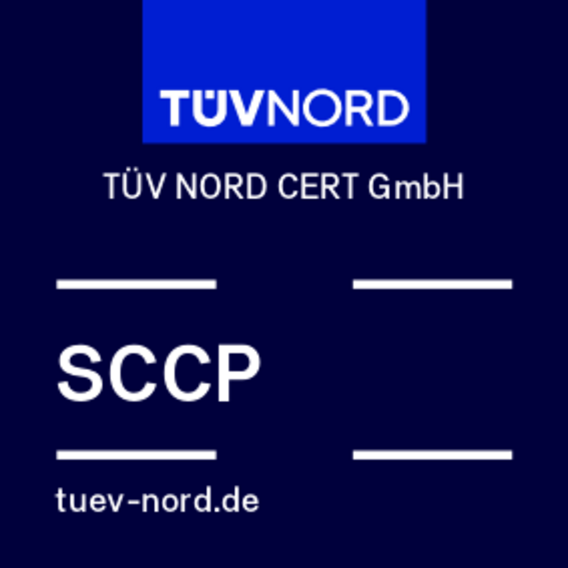 Prüfzeichen SCCP Prüfzeichen SCCP des TÜV NORD